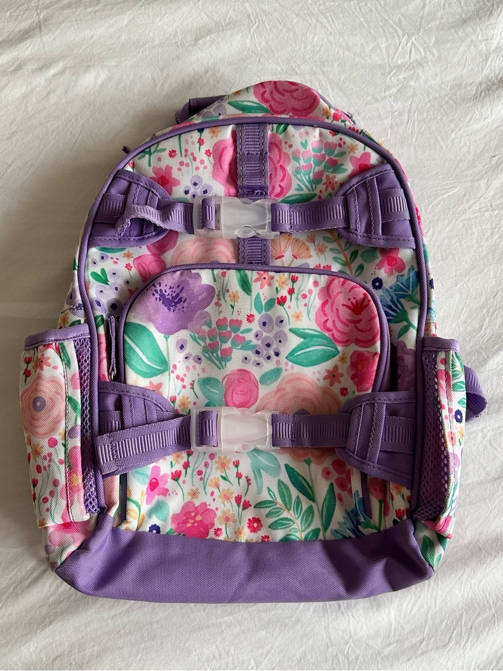 Pottery Barn Kids Mackenzie Lavender Floral Blooms Backpack Small